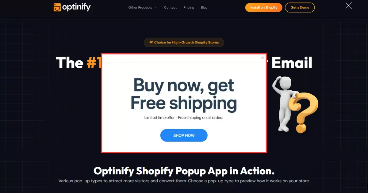 Free Shipping Email Popup